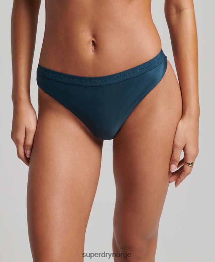 Superdry blå klær 86P46D3195 mikroelastisk resirkulert bikinitruse kvinner