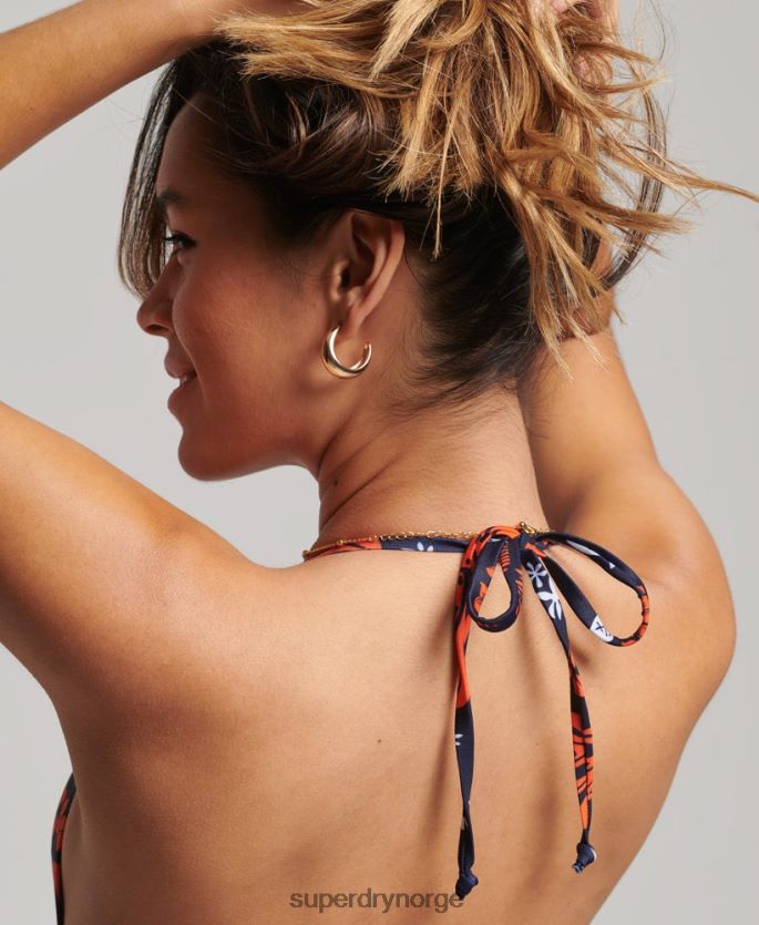 Superdry korall klær 86P46D3188 vintage logo trekant resirkulert bikini topp kvinner
