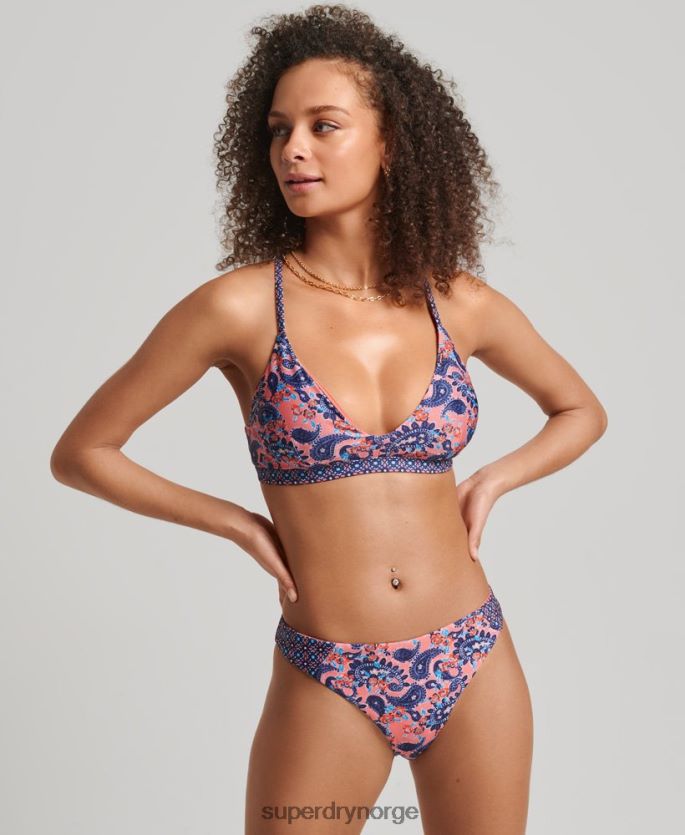 Superdry korall klær 86P46D6644 vintage surfe bikini truser kvinner