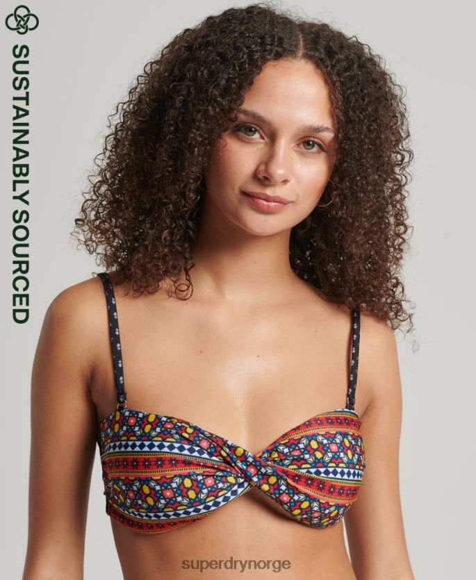 Superdry multi klær 86P46D6636 vintage twist bandeau bikini topp kvinner