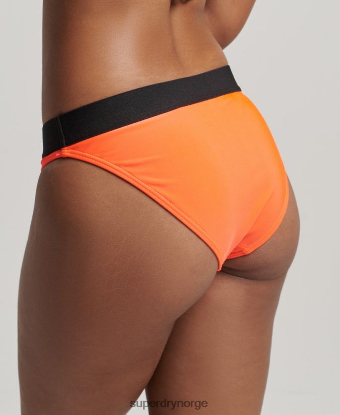 Superdry oransje klær 86P46D3201 elastisk resirkulert bikinitruse kvinner