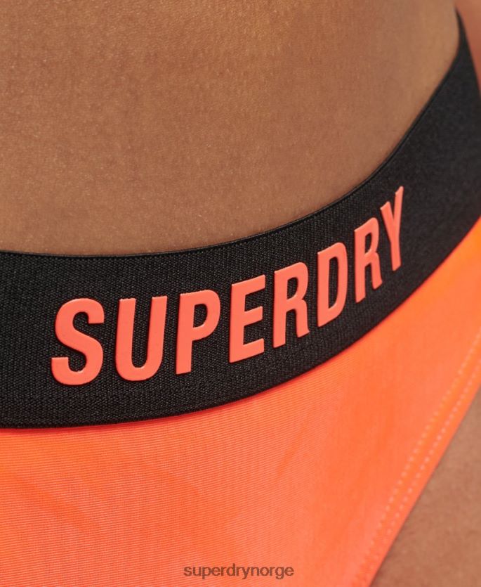 Superdry oransje klær 86P46D3201 elastisk resirkulert bikinitruse kvinner