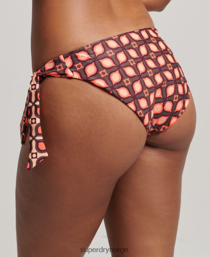 Superdry rød klær 86P46D3199 resirkulert bikini-truse med blandingstrykk kvinner
