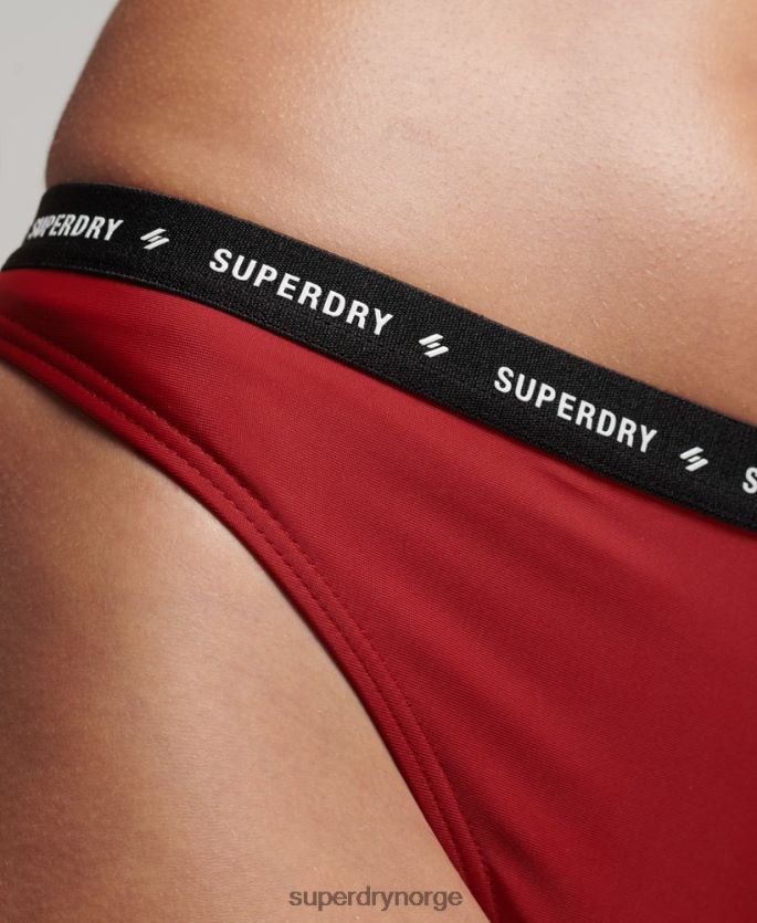 Superdry rød klær 86P46D3237 mikroelastisk resirkulert bikinitruse kvinner