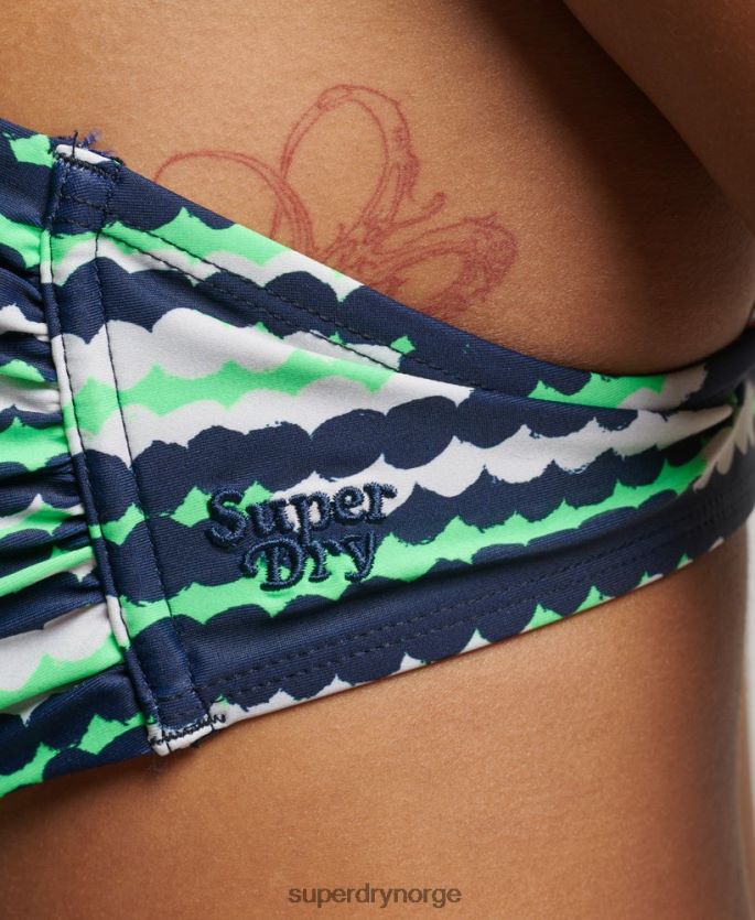 Superdry rosa klær 86P46D3196 resirkulert bikini-topp i bandeau med blandingstrykk kvinner