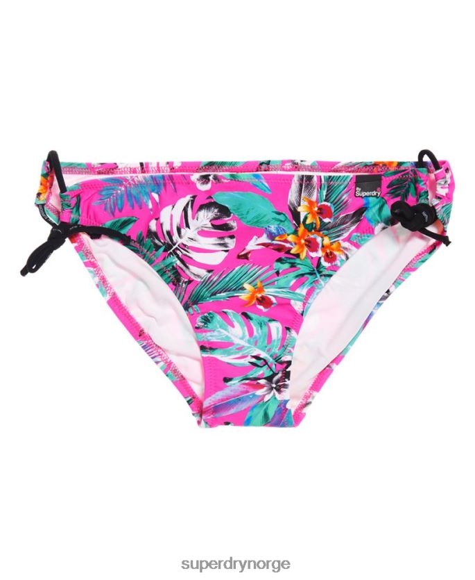 Superdry rosa klær 86P46D3261 bikinitruse med elektrotropisk slips kvinner