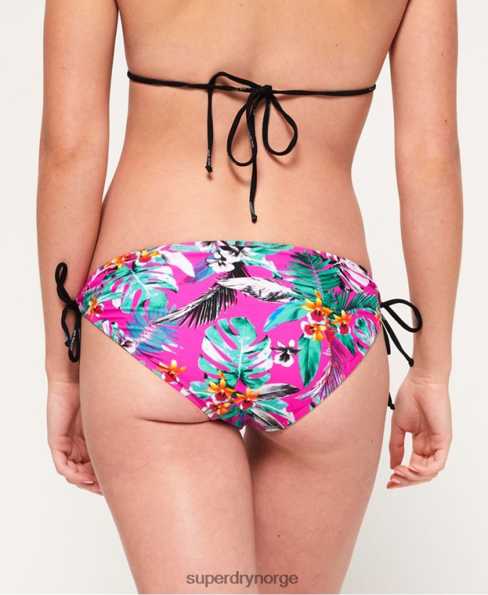 Superdry rosa klær 86P46D3261 bikinitruse med elektrotropisk slips kvinner