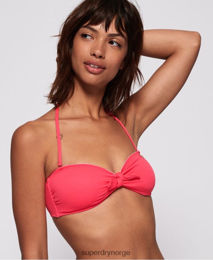 Superdry rosa klær 86P46D3265 picot teksturert bandeai bikini topp kvinner
