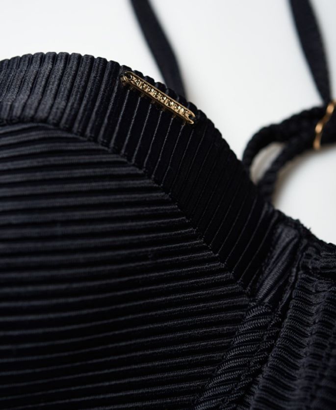 Superdry svart klær 86P46D3251 alice teksturert bikini-topp kvinner