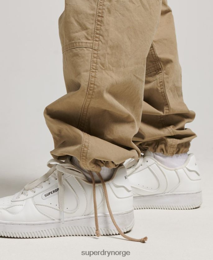 Superdry beige klær 86P46D2571 baggy bukser i økologisk bomull kvinner
