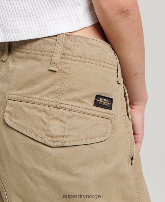Superdry beige klær 86P46D2571 baggy bukser i økologisk bomull kvinner
