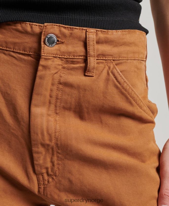 Superdry brun klær 86P46D2561 vintage vide snekkerbukser i økologisk bomull kvinner