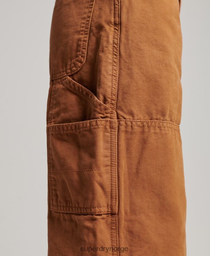 Superdry brun klær 86P46D2561 vintage vide snekkerbukser i økologisk bomull kvinner