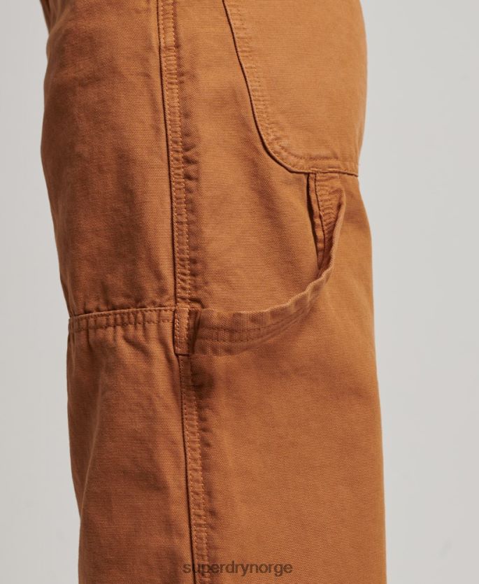 Superdry brun klær 86P46D2561 vintage vide snekkerbukser i økologisk bomull kvinner