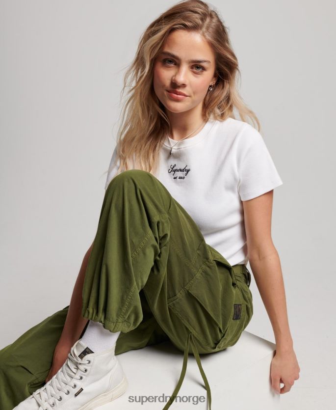 Superdry grønn klær 86P46D2038 vintage lavvekst cargo bukser kvinner