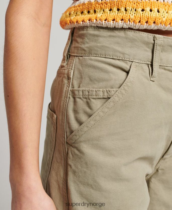 Superdry grønn klær 86P46D2556 vintage vide snekkerbukser i økologisk bomull kvinner