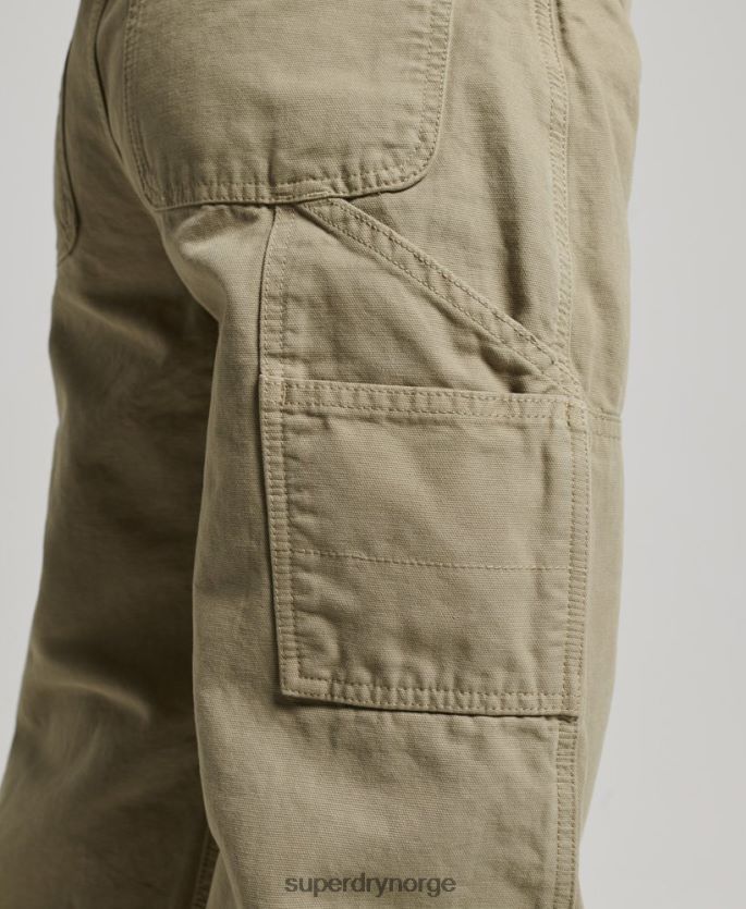 Superdry grønn klær 86P46D2556 vintage vide snekkerbukser i økologisk bomull kvinner