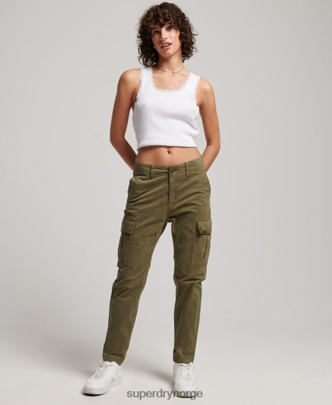 Superdry grønn klær 86P46D2569 slim cargo-bukser i økologisk bomull kvinner