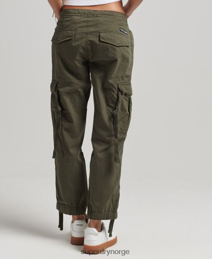 Superdry grønn klær 86P46D2603 fallskjermbukse i økologisk bomull kvinner