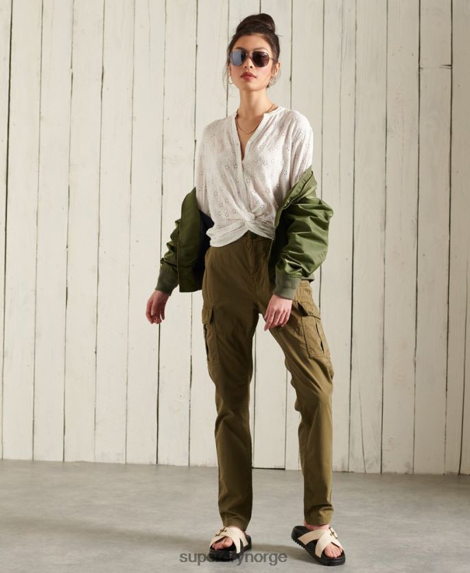 Superdry grønn klær 86P46D2605 slim cargo bukser kvinner