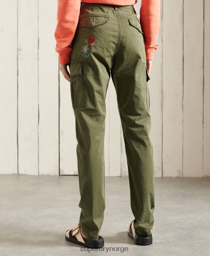 Superdry grønn klær 86P46D2609 slim cargo bukser kvinner