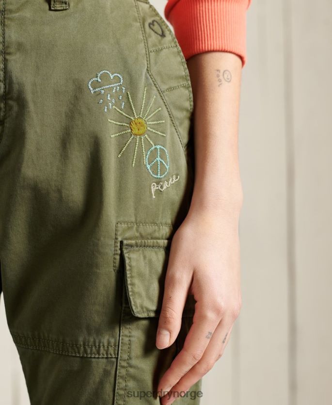 Superdry grønn klær 86P46D2609 slim cargo bukser kvinner