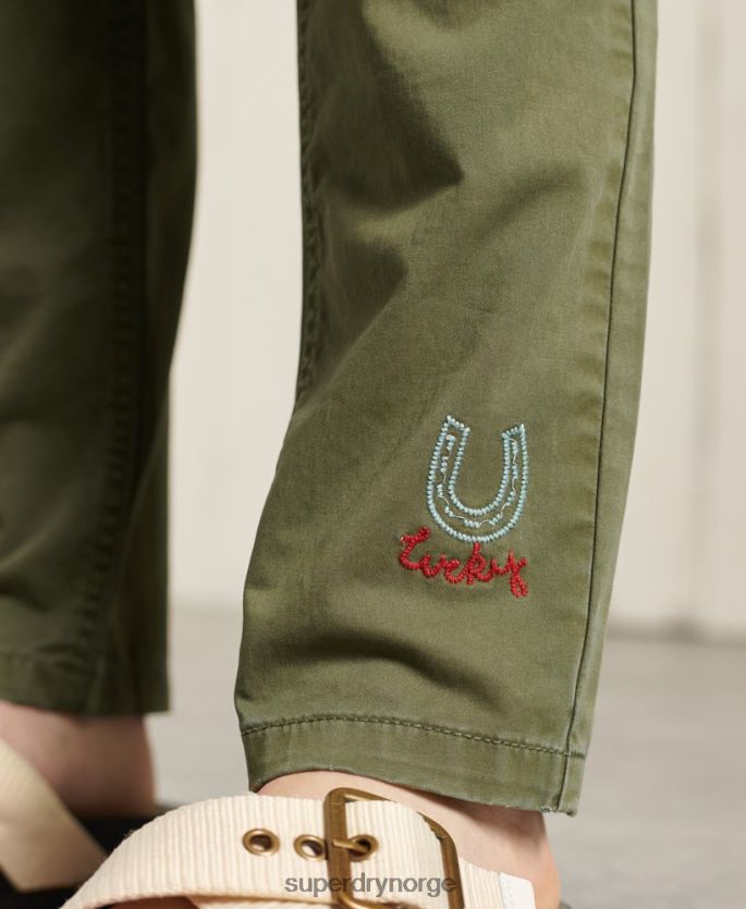 Superdry grønn klær 86P46D2609 slim cargo bukser kvinner