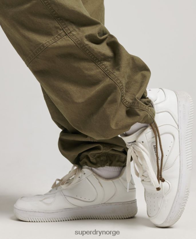 Superdry kaki klær 86P46D2562 baggy bukser i økologisk bomull kvinner