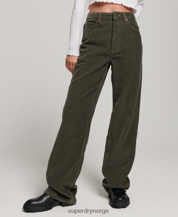 Superdry kaki klær 86P46D2586 vintage bukser med vidde ben kvinner