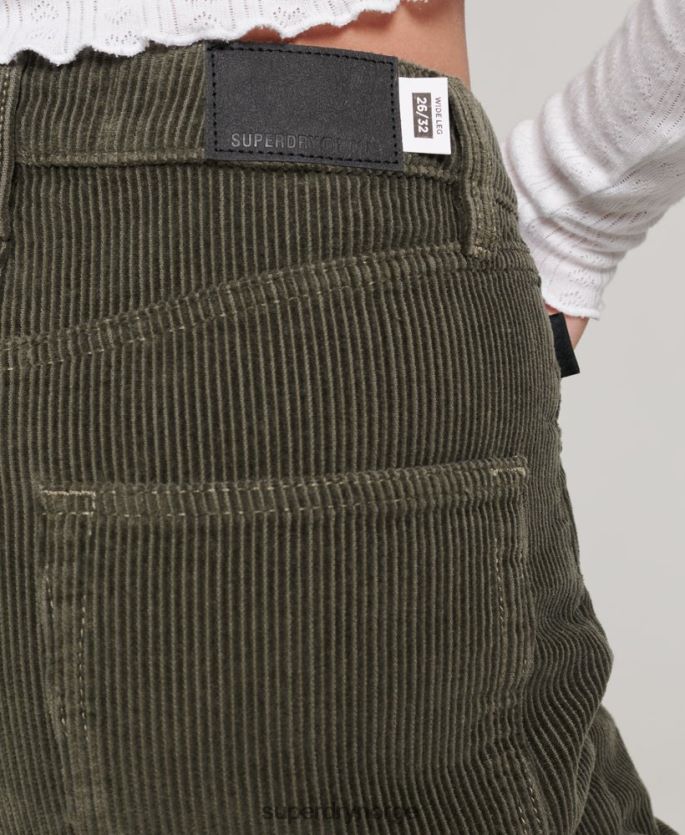 Superdry kaki klær 86P46D2586 vintage bukser med vidde ben kvinner