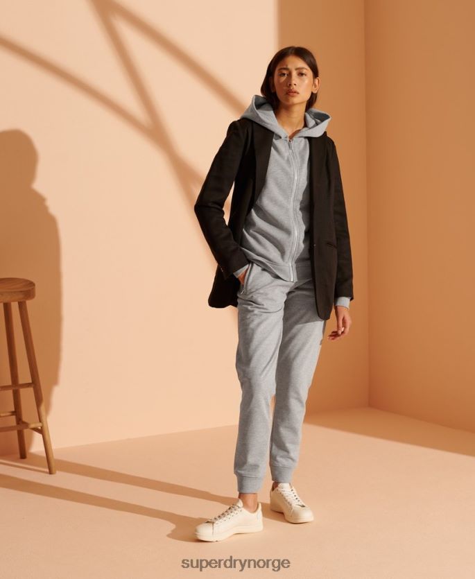 Superdry lysegrå klær 86P46D3943 begrenset opplag treningsbukser i økologisk bomull kvinner