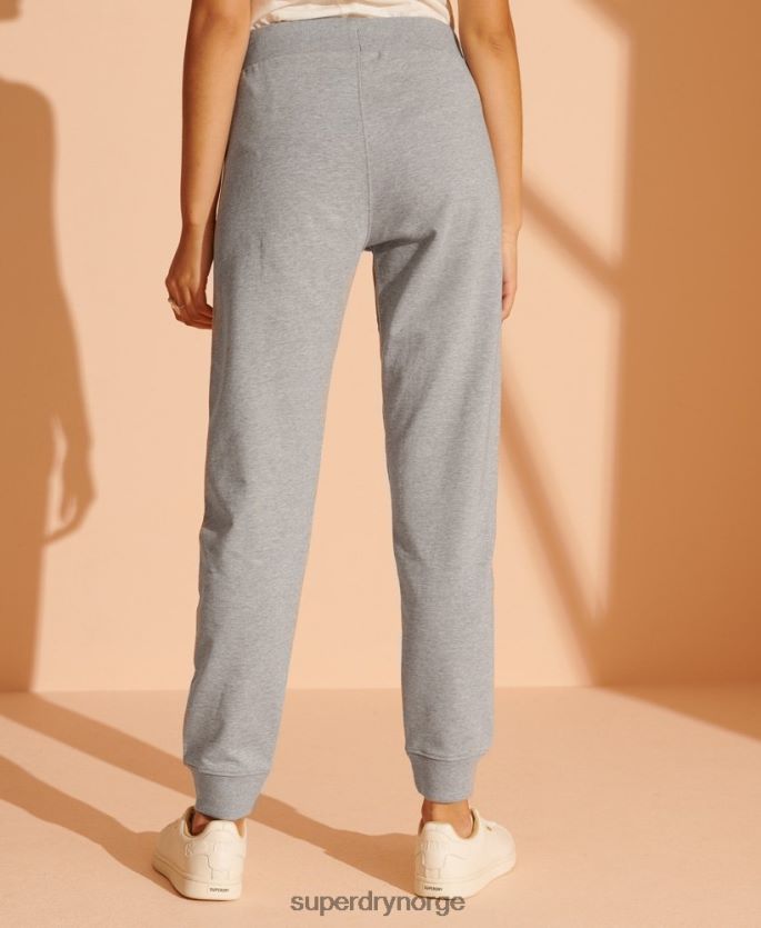 Superdry lysegrå klær 86P46D3943 begrenset opplag treningsbukser i økologisk bomull kvinner