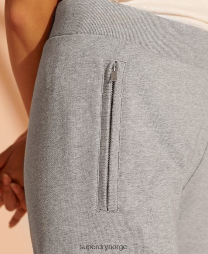 Superdry lysegrå klær 86P46D3943 begrenset opplag treningsbukser i økologisk bomull kvinner