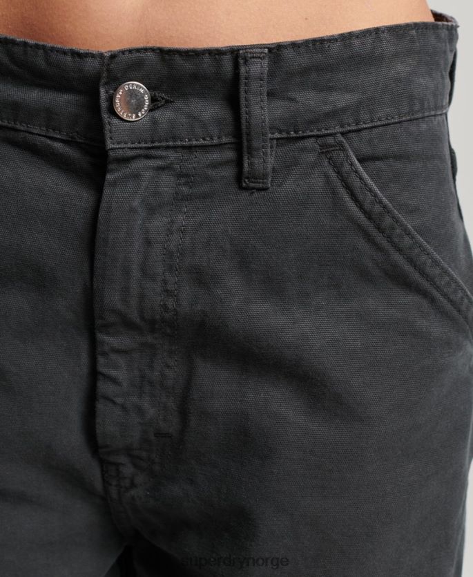 Superdry mørk grå klær 86P46D2557 vintage vide snekkerbukser i økologisk bomull kvinner