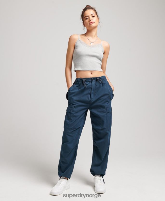 Superdry marinen klær 86P46D2600 fallskjermbukse i økologisk bomull kvinner