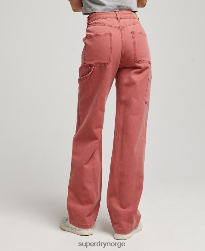 Superdry rød klær 86P46D2575 snekkerbukser med brede ben kvinner