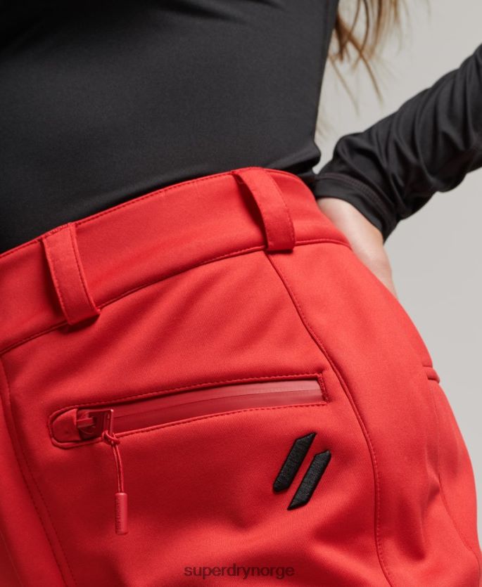Superdry rød klær 86P46D2590 ski softshell slimbukser kvinner
