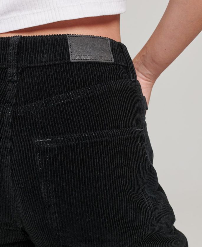 Superdry svart klær 86P46D2577 vintage bukser med vidde ben kvinner