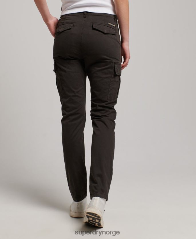 Superdry svart klær 86P46D2581 slim cargo-bukser i økologisk bomull kvinner