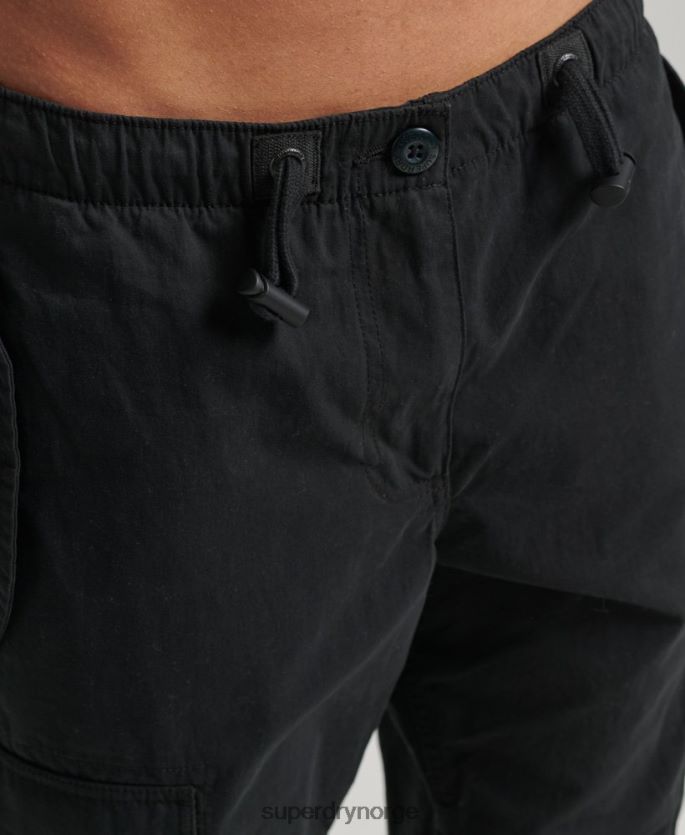 Superdry svart klær 86P46D2604 fallskjermbukse i økologisk bomull kvinner