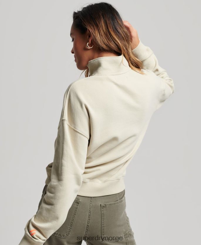 Superdry beige klær 86P46D3327 core sport topp med halv glidelås kvinner