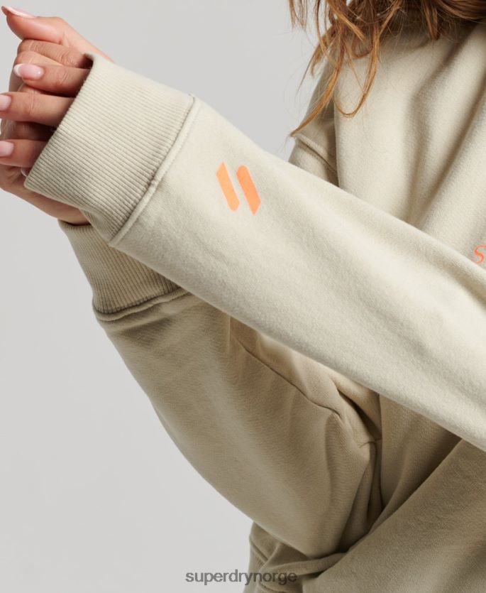 Superdry beige klær 86P46D3327 core sport topp med halv glidelås kvinner