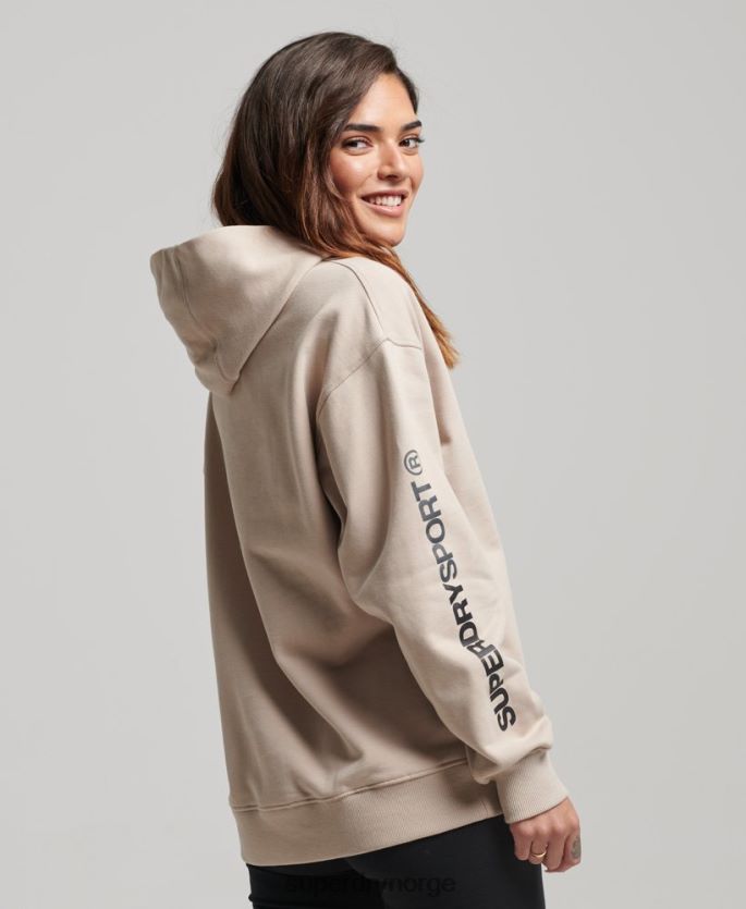 Superdry beige klær 86P46D3381 core oversized hettegenser kvinner