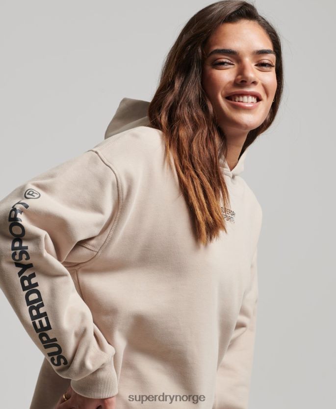 Superdry beige klær 86P46D3381 core oversized hettegenser kvinner