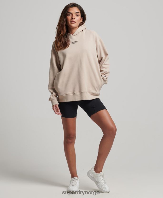 Superdry beige klær 86P46D3381 core oversized hettegenser kvinner