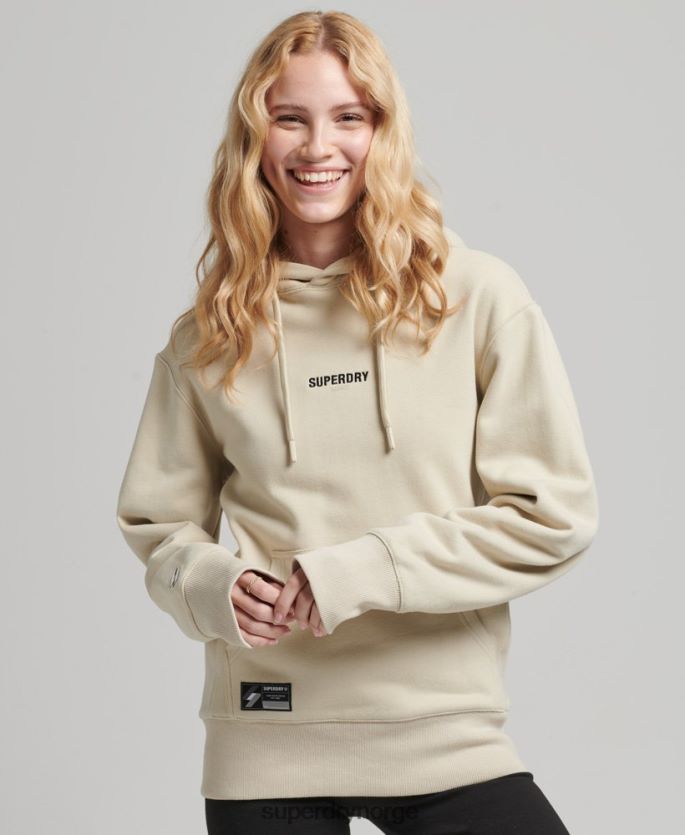 Superdry beige klær 86P46D5884 micro logo hettegenser kvinner