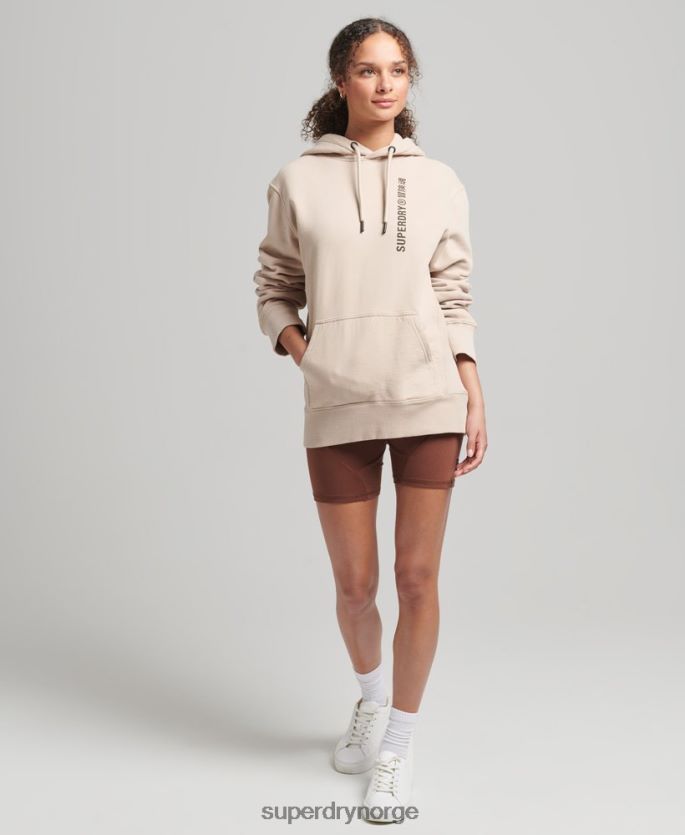Superdry beige klær 86P46D5889 kode lineær løs hettegenser kvinner
