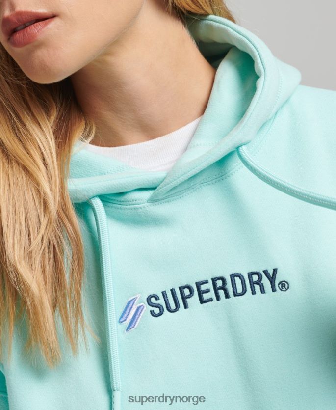 Superdry blå klær 86P46D3434 oversized crew-hettegenser med logoapplikasjon kvinner
