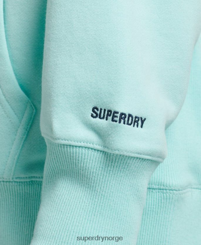 Superdry blå klær 86P46D3434 oversized crew-hettegenser med logoapplikasjon kvinner
