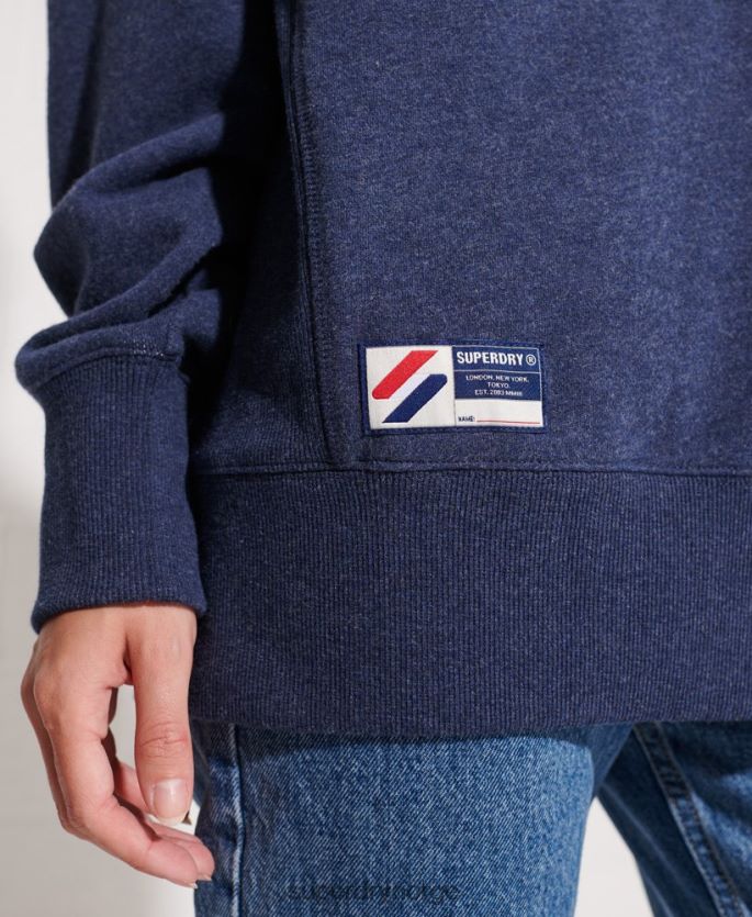 Superdry blå klær 86P46D3504 kode logo applique crew sweatshirt kvinner